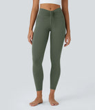 Mid Rise Drawstring Ruched 7/8 Yoga Leggings - PURE-YOGA