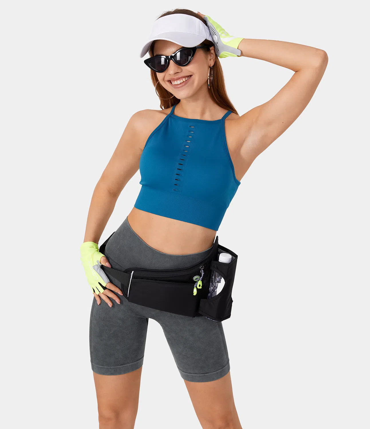 Seamless Flow High Waisted Ruched Workout Biker Shorts 6" - PURE-YOGA