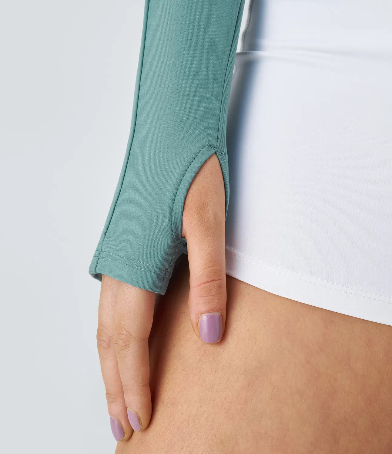 Softlyzero™ Airy Cut Out Thumb Hole Tie Front Cool Touch Yoga Sports Top-UPF50+ - PURE-YOGA