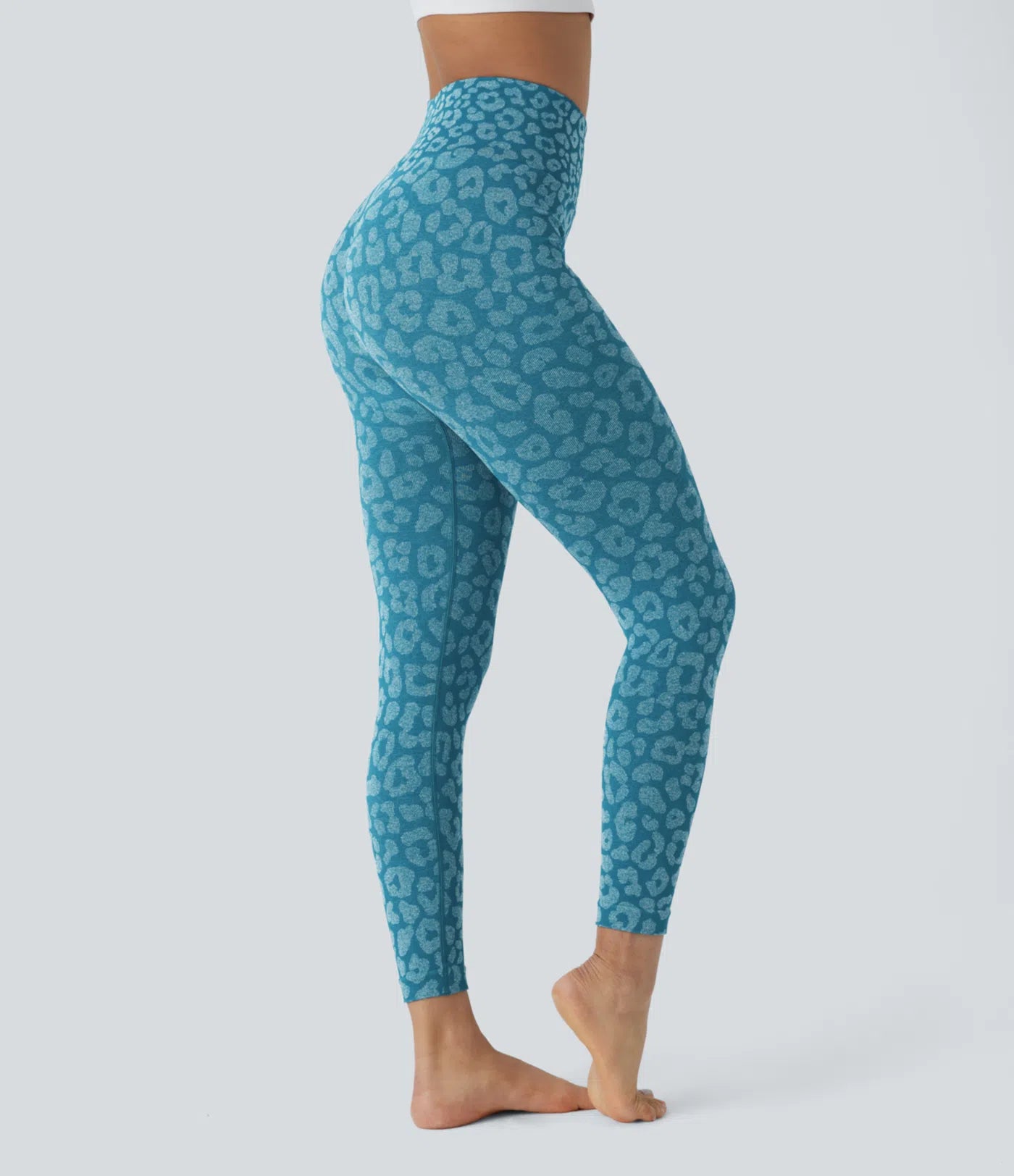 Seamless Flow High Waisted Leopard 7/8 Yoga Leggings - PURE-YOGA