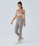 Softlyzero™ High Waisted Crossover Side Pocket Yoga 7/8 Leggings-UPF50+ - PURE-YOGA