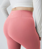 Crossover High Waisted Back Pocket Plus Size Super Flare Leggings - PURE-YOGA
