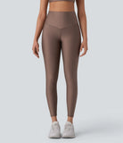 SoCinched High Waisted Tummy Control Reflective Line Back Pocket Sheen Running Leggings - PURE-YOGA