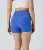 Softlyzero™ Crossover High Waisted Side Pocket Antislip Yoga Biker Shorts 3''-UPF50+ - PURE-YOGA