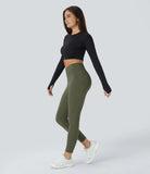 Softlyzero™ Plush Thermal High Waisted Crossover Side Pocket Yoga Leggings - PURE-YOGA