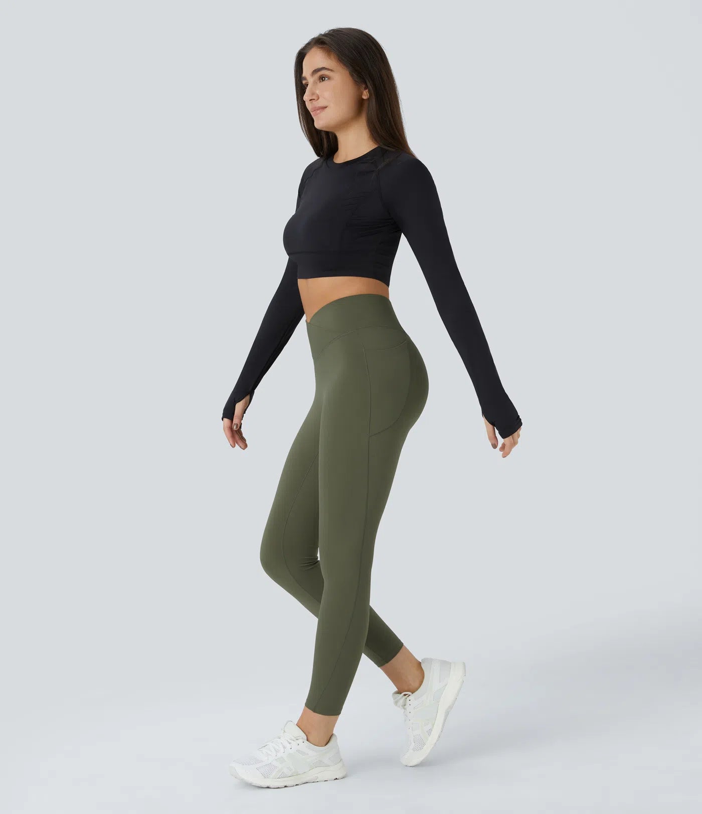 Softlyzero™ Plush Thermal High Waisted Crossover Side Pocket Yoga Leggings - PURE-YOGA