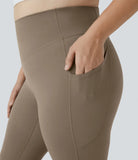 Pure-Yoga UltraSculpt™ High Waisted Side Pocket Plus Size Shaping Training Capri Leggings - PURE-YOGA