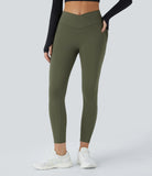 Softlyzero™ Plush Thermal High Waisted Crossover Side Pocket Yoga Leggings - PURE-YOGA