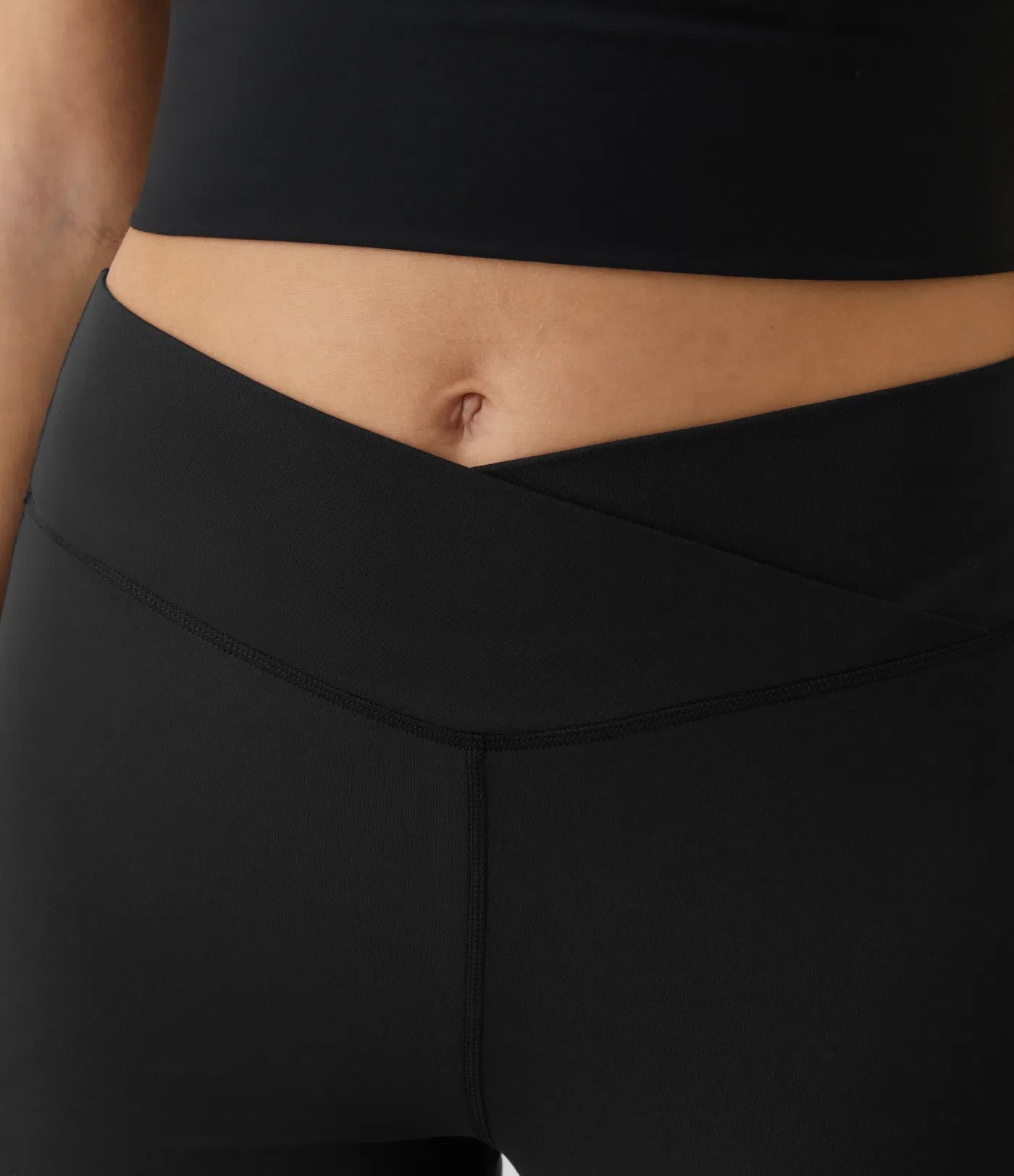 High Waisted Crossover Flare Yoga Leggings - PURE-YOGA