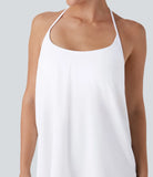 Softlyzero™ Airy Halter Backless Draped Cool Touch Yoga Sports Top-UPF50+ - PURE-YOGA