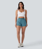 Breezeful™ Mid Rise 2-in-1 Side Pockets Quick Dry Running Shorts - PURE-YOGA