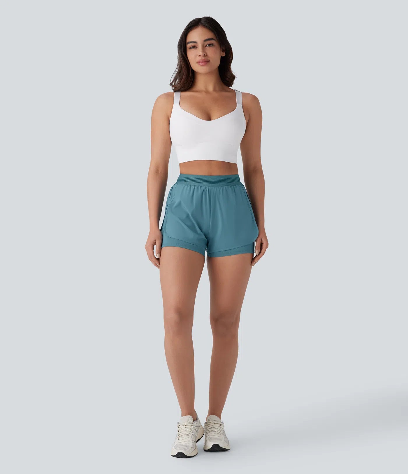Breezeful™ Mid Rise 2-in-1 Side Pockets Quick Dry Running Shorts - PURE-YOGA