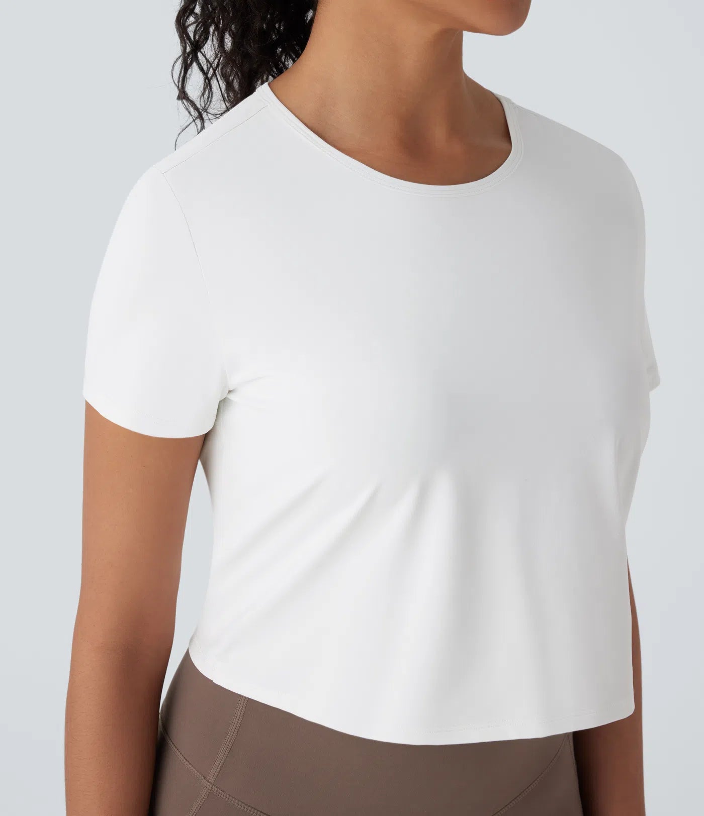 Cut Out Twisted Cropped Hiking Sports Top-UPF40+ - PURE-YOGA