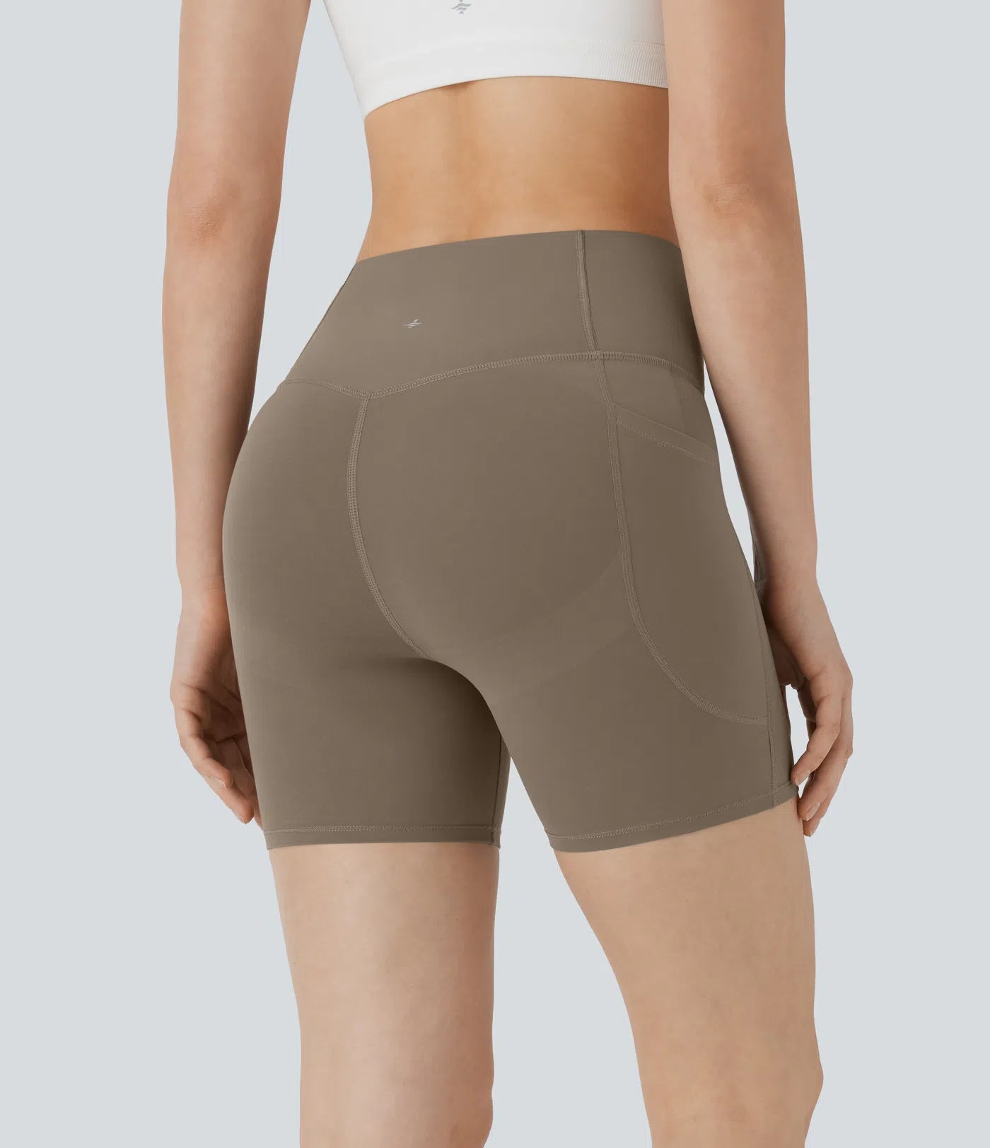 PURE-YOGA UltraSculpt™ SoCinched High Waisted Butt Lifting Tummy Control Side Pocket Shaping Training Biker Shorts 5'' - PURE-YOGA