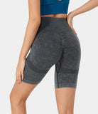 Seamless Flow High Waisted Ruched Workout Biker Shorts 6" - PURE-YOGA