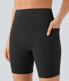 SoCinched High Waisted Scrunch Butt Lifting Tummy Control Side Pocket Shaping Workout UltraSculpt Biker Shorts 7'' - PURE-YOGA
