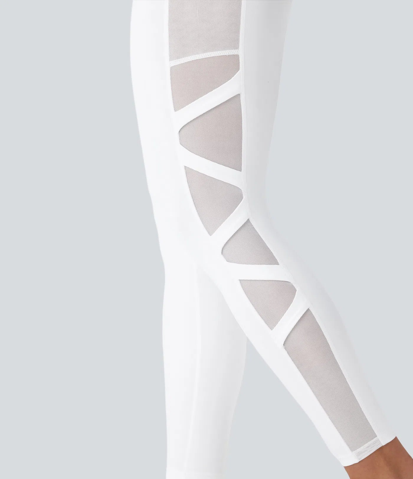 SpeedWave™ High Waisted Side Pocket Contrast Mesh Quick Dry 7/8 Yoga Leggings - PURE-YOGA