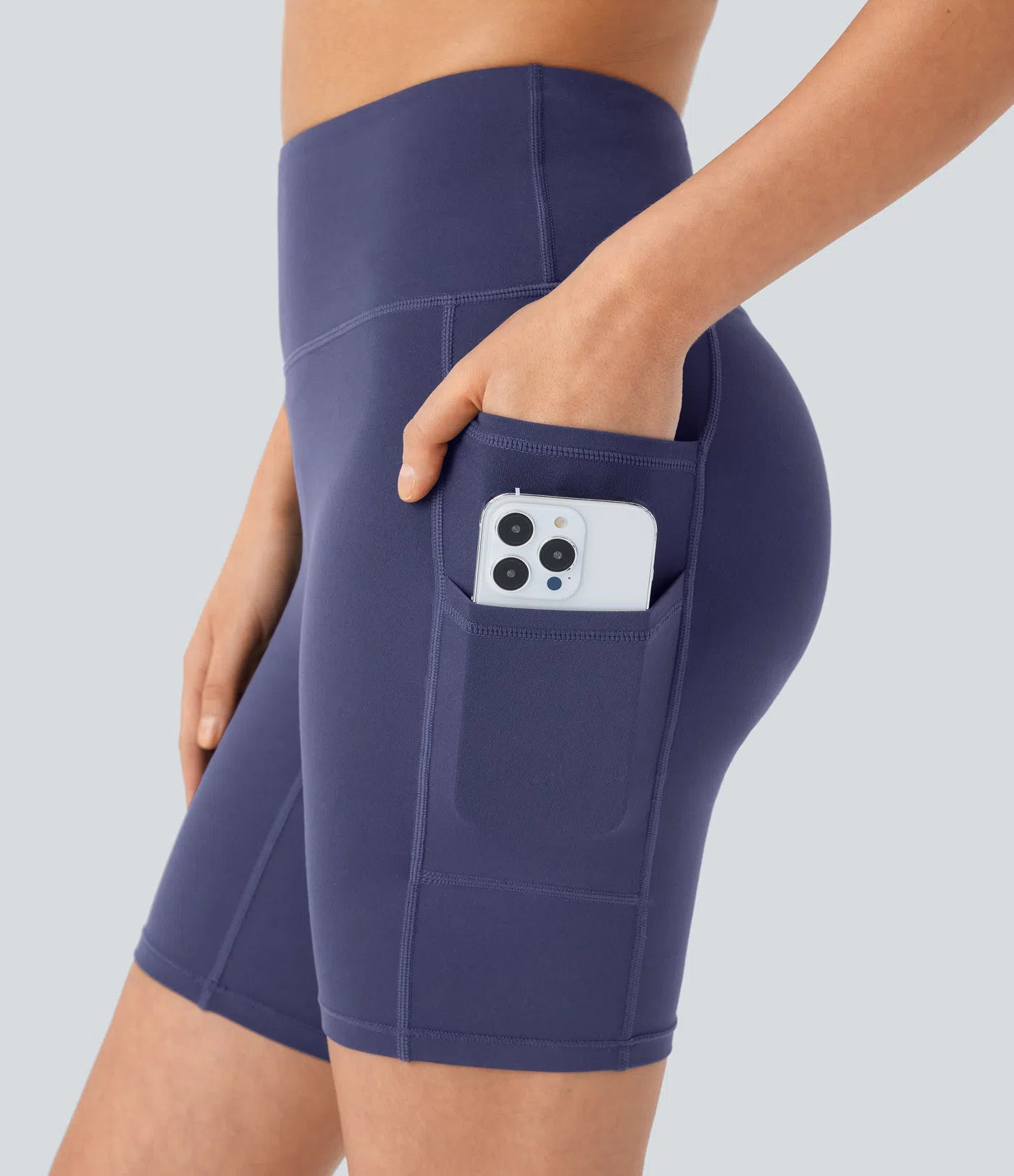 Softlyzero™ High Waisted Double Pockets Yoga Biker Shorts 7''-UPF50+ - PURE-YOGA