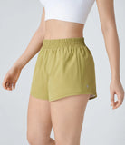Reversible Mid Rise Side Pocket Color Block Workout Shorts - PURE-YOGA