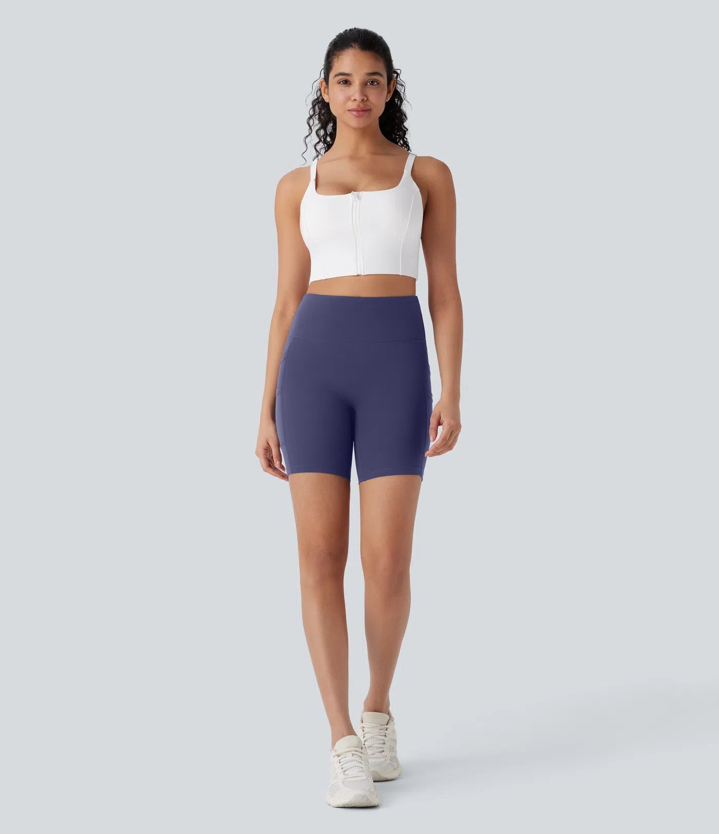 Softlyzero™ High Waisted Double Pockets Yoga Biker Shorts 7''-UPF50+ - PURE-YOGA