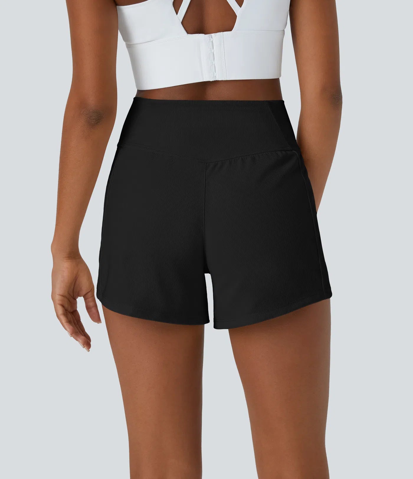 Patitoff™ Flow Pet Hair Resistant Crossover Side Pocket Shorts 4" - PURE-YOGA
