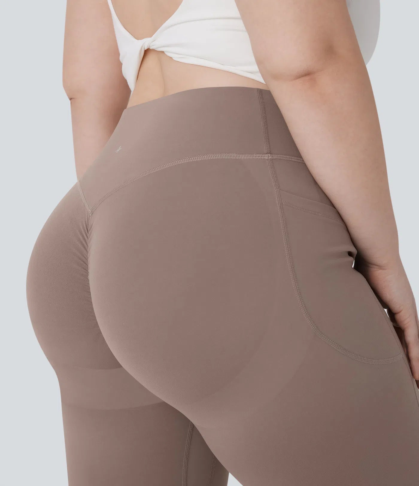 Pure-Yoga UltraSculpt™ SoCinched High Waisted Butt Lifting Tummy Control Side Pocket Shaping Yoga Bootcut Plus Size Leggings - PURE-YOGA