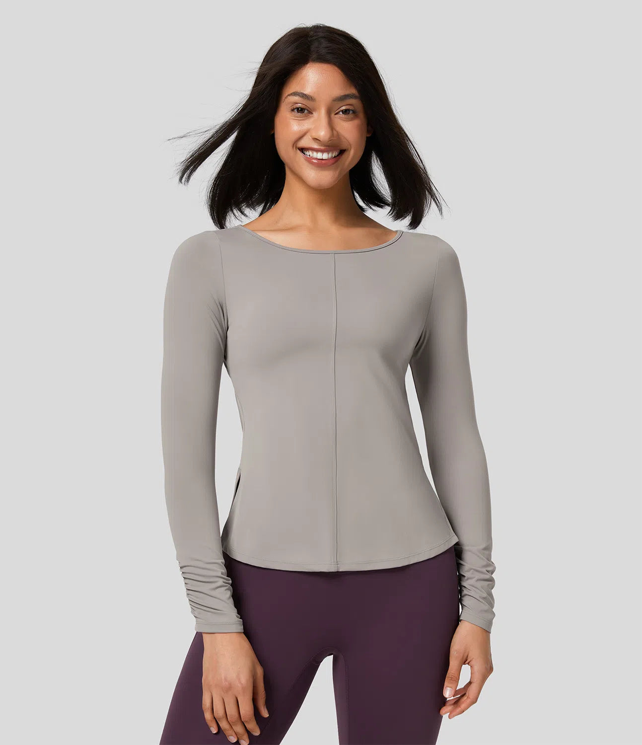 Softlyzero™ Backless Twisted Long Sleeve Split Yoga Sports Top - PURE-YOGA