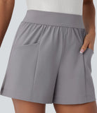High Waisted Side Pocket Work Shorts 4'' - PURE-YOGA