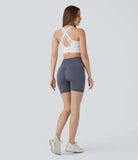 Seamless Flow High Waisted Scrunch Yoga Biker Shorts 5'' - PURE-YOGA