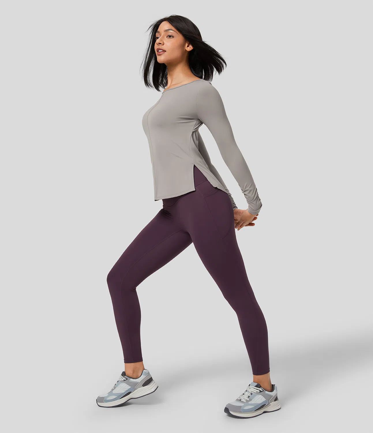 Softlyzero™ Backless Twisted Long Sleeve Split Yoga Sports Top - PURE-YOGA