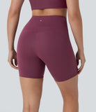 Softlyzero™ Airy High Waisted Side Pocket Adjustable Buckle Cool Touch Dance Biker Shorts 7'' - PURE-YOGA