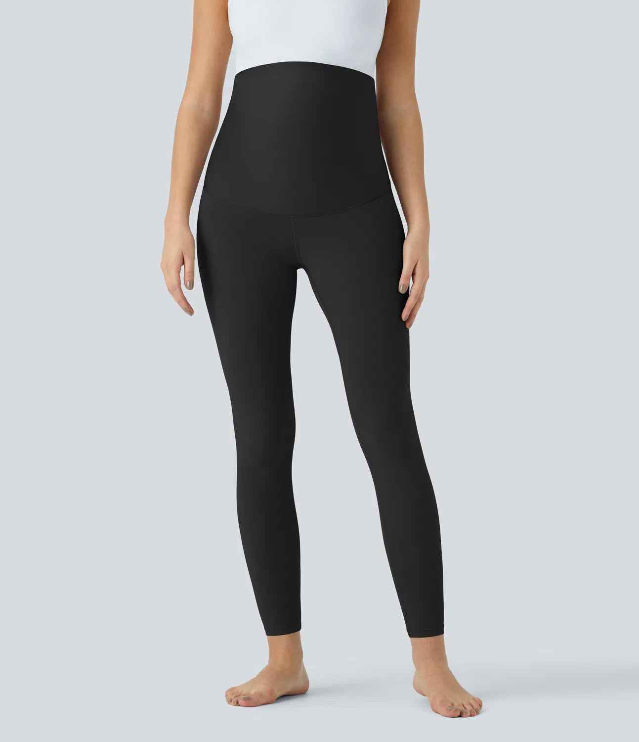 Softlyzero™ Super High Waisted Maternity Yoga 7/8 Leggings-UPF50+ - PURE-YOGA