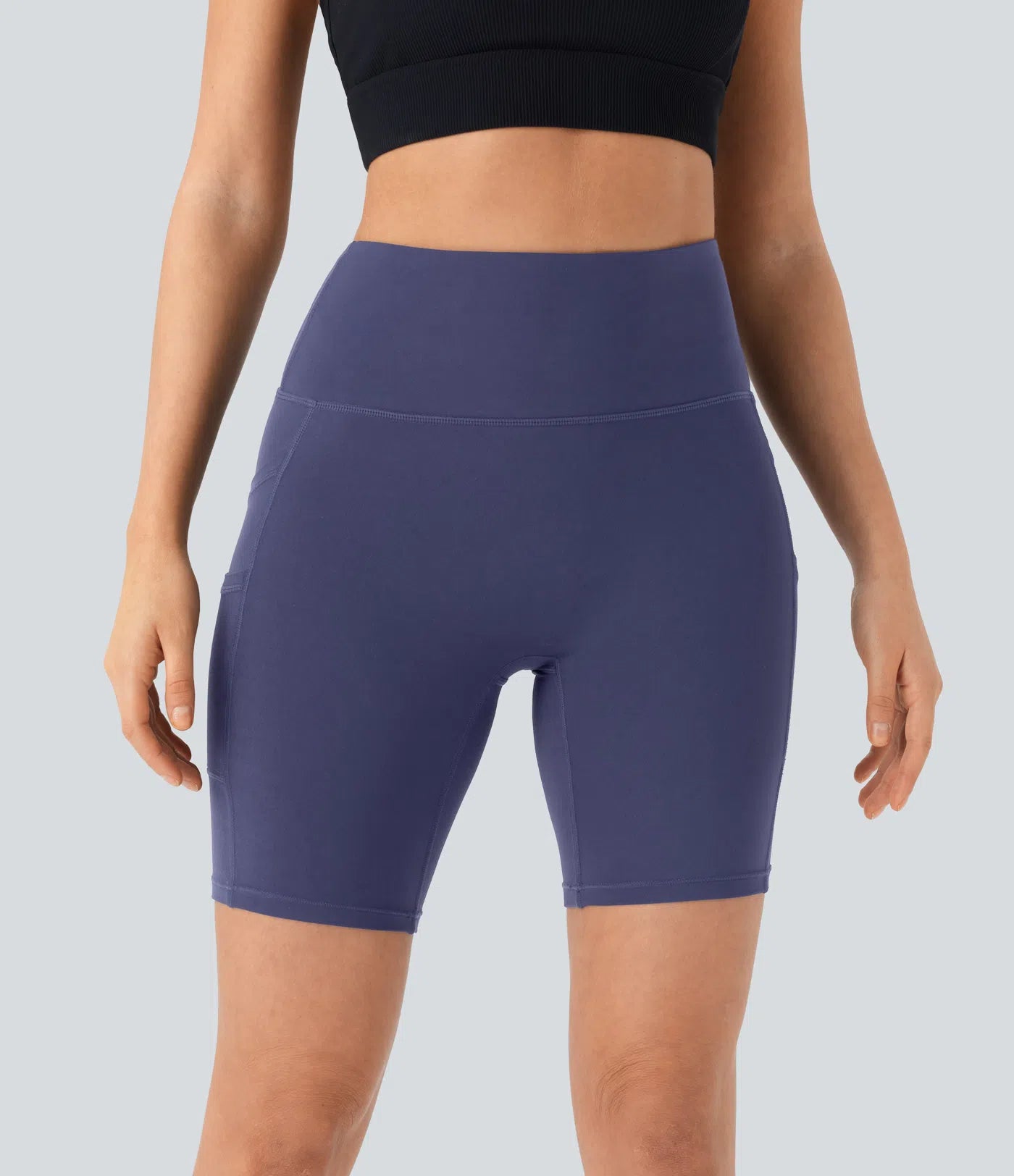 Softlyzero™ High Waisted Double Pockets Yoga Biker Shorts 7''-UPF50+ - PURE-YOGA