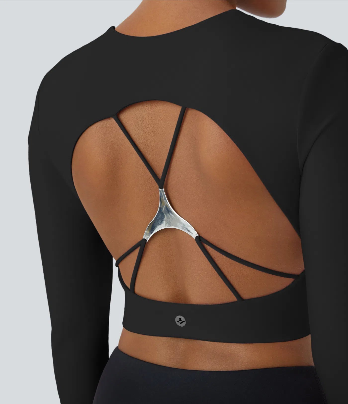 Softlyzero™ Plush Square Neck Backless Long Sleeve Thumb Hole Cropped Yoga Sports Top - PURE-YOGA