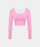Softlyzero™ Plush Long Sleeve Adjustable Buckle Cropped Yoga Sports Top - PURE-YOGA