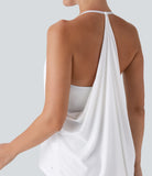 Softlyzero™ Airy Halter Backless Draped Cool Touch Yoga Sports Top-UPF50+ - PURE-YOGA