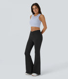 Softlyzero™ Plush Thermal Crossover High Waisted Back Pocket Super Flare Leggings - PURE-YOGA