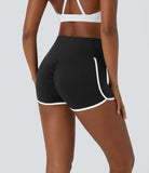 Softlyzero™ Airy High Waisted Crossover Color Block Butt Lifting Cool Touch Shorts 2.5''-UPF50+ - PURE-YOGA
