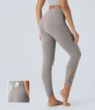 Softlyzero™ High Waisted Back Pocket Cut Out Twisted Yoga Leggings-UPF50+ - PURE-YOGA