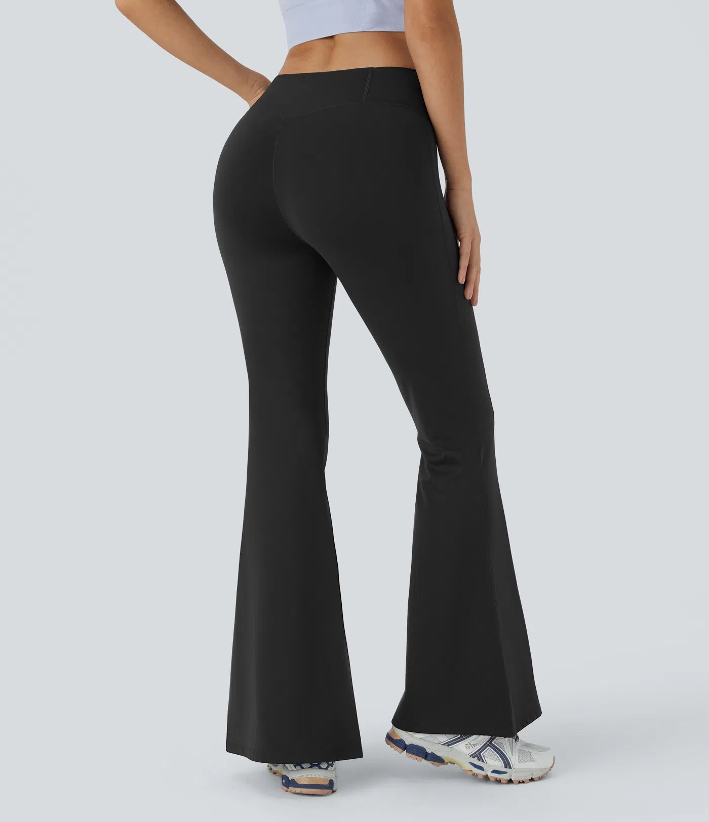 Softlyzero™ Plush Thermal Crossover High Waisted Back Pocket Super Flare Leggings - PURE-YOGA