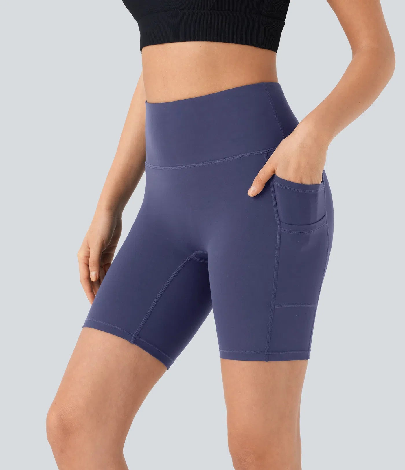 Softlyzero™ High Waisted Double Pockets Yoga Biker Shorts 7''-UPF50+ - PURE-YOGA