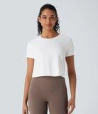 Cut Out Twisted Cropped Hiking Sports Top-UPF40+ - PURE-YOGA