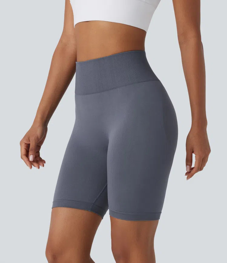 Seamless Flow High Waisted Scrunch Yoga Biker Shorts 7'' - PURE-YOGA