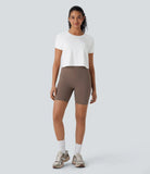 Cut Out Twisted Cropped Hiking Sports Top-UPF40+ - PURE-YOGA