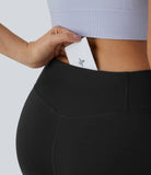 Softlyzero™ Plush Thermal Crossover High Waisted Back Pocket Super Flare Leggings - PURE-YOGA