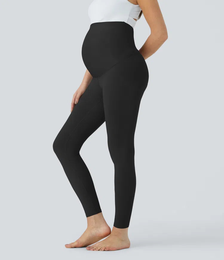 Softlyzero™ Super High Waisted Maternity Yoga 7/8 Leggings-UPF50+ - PURE-YOGA