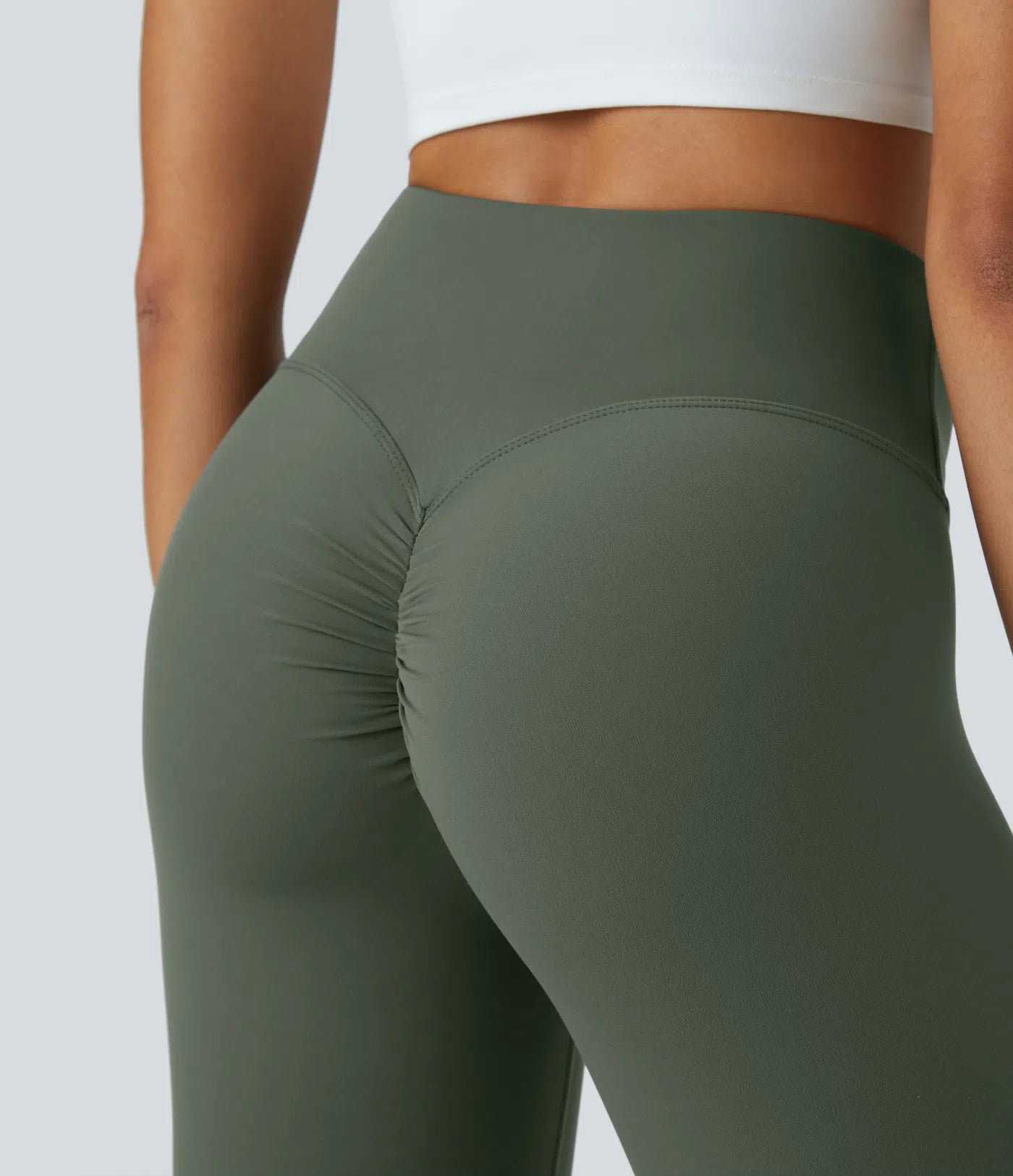 Mid Rise Drawstring Ruched 7/8 Yoga Leggings - PURE-YOGA
