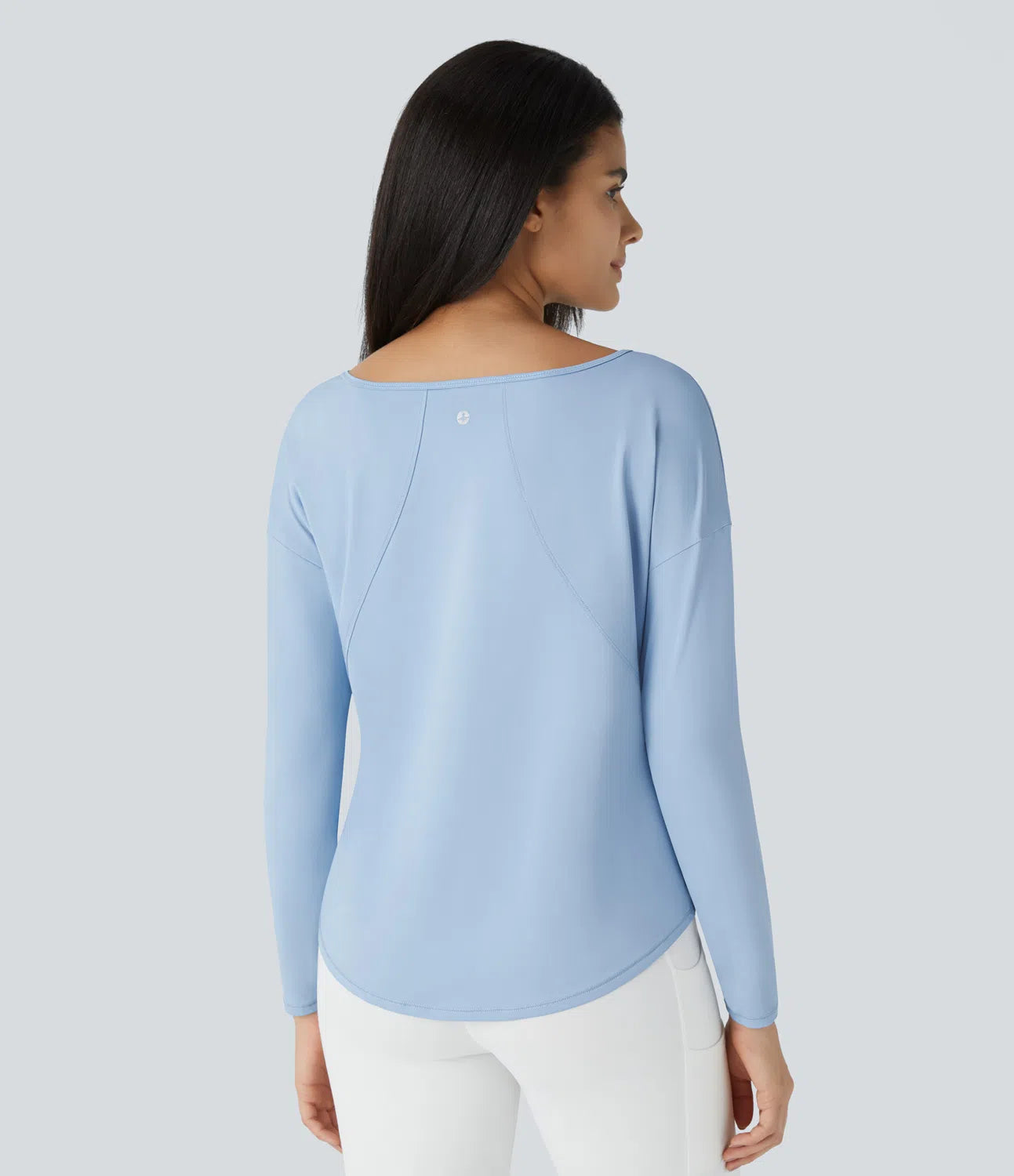 Asymmetric Neck Dropped Shoulder Split Workout Sports Top - PURE-YOGA