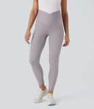 Softlyzero™ Super High Waisted Crossover Side Pocket 7/8 Yoga Maternity Leggings-UPF50+ - PURE-YOGA