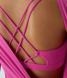 Softlyzero™ Airy Square Neck Long Sleeve Backless Crisscross Curved Hem Cool Touch Yoga Sports Top-UPF50+ - PURE-YOGA
